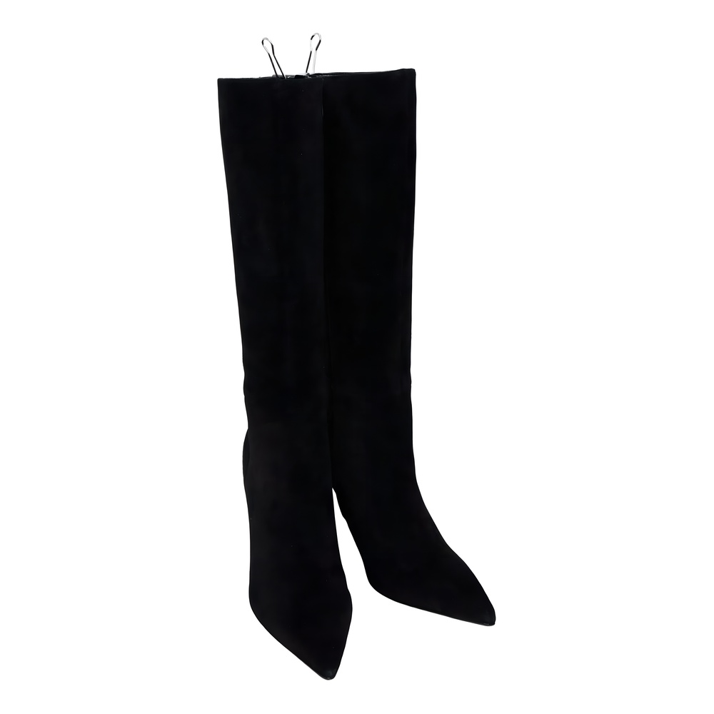 Nine West Womens Cook Tall Stiletto Dress Boots Black Suede Size 9M